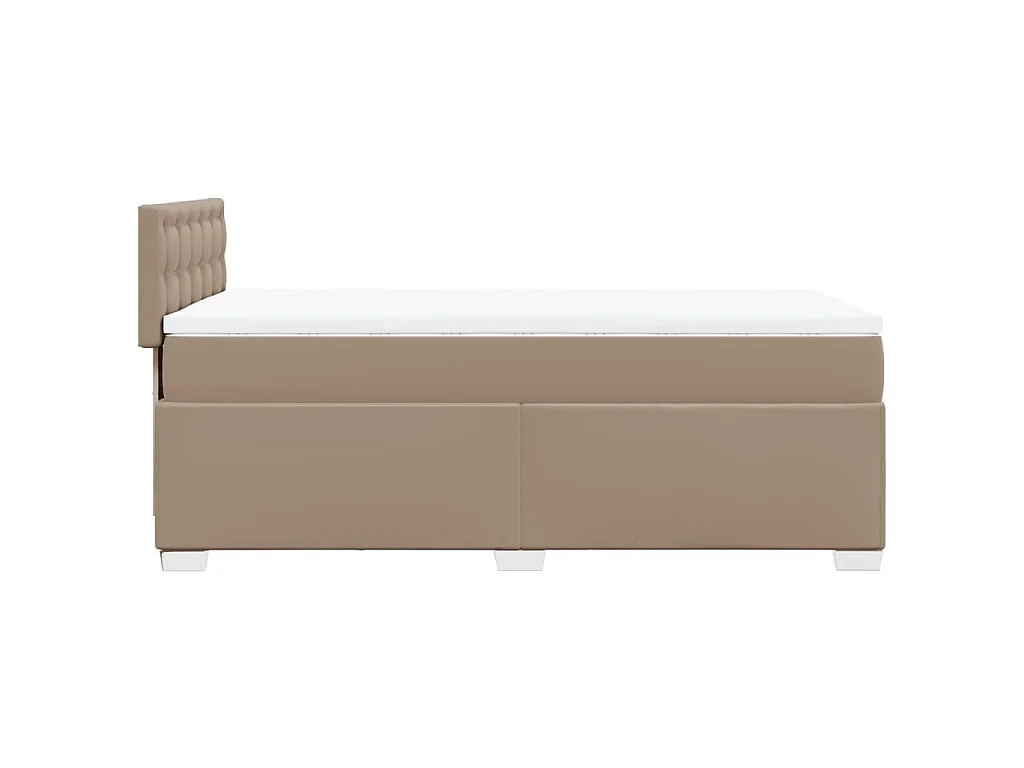 Cama com molas/colchão 90x200 cm couro artificial cappuccino