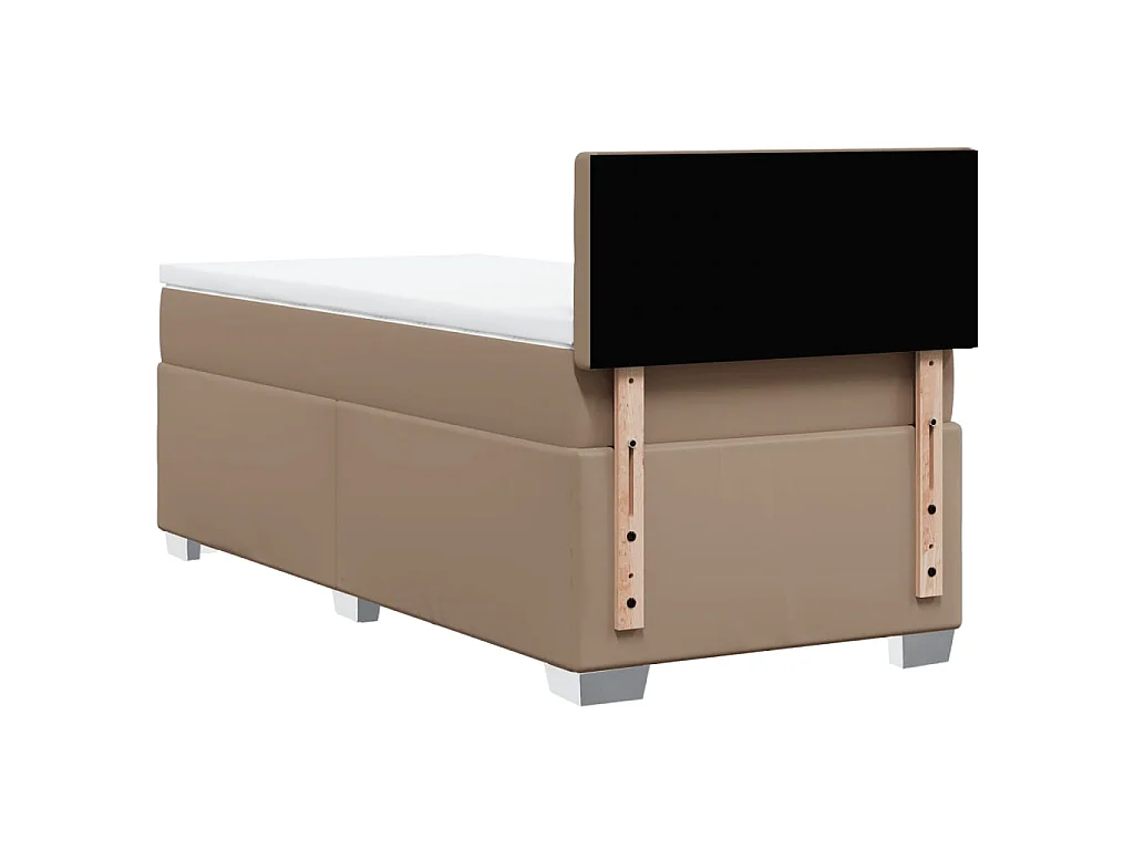 Cama com molas/colchão 90x200 cm couro artificial cappuccino