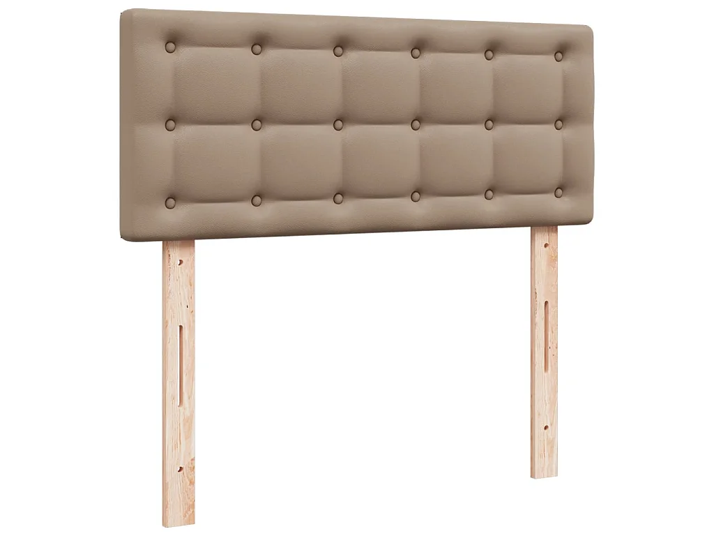 Cama com molas/colchão 90x200 cm couro artificial cappuccino