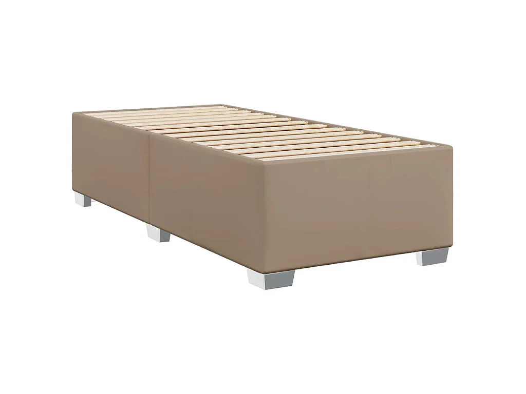 Cama com molas/colchão 90x200 cm couro artificial cappuccino