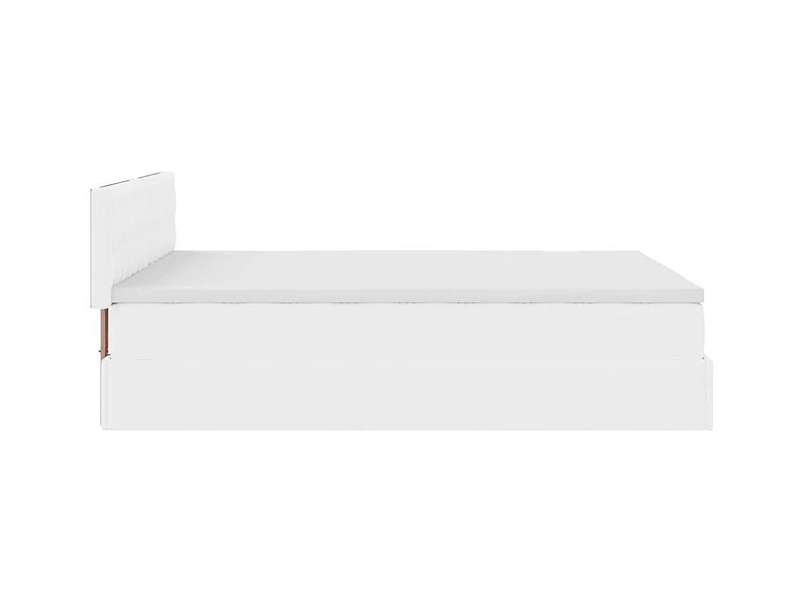 Ottoman-Bett mit Matratze Weiß 140x190 cm Kunstleder