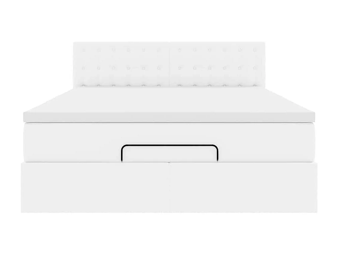 Ottoman bed met matras 140x190cm kunstleer wit