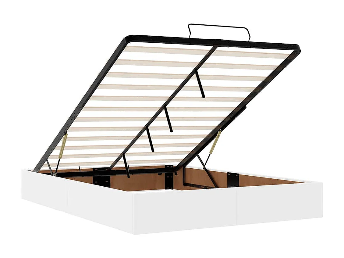 Ottoman bed met matras 140x190cm kunstleer wit