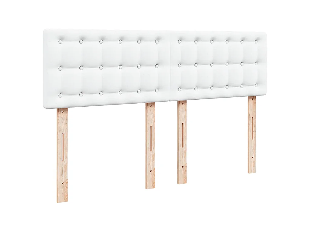 Struttura Letto Pouf con Materasso Bianco 140x190 cm Similpelle