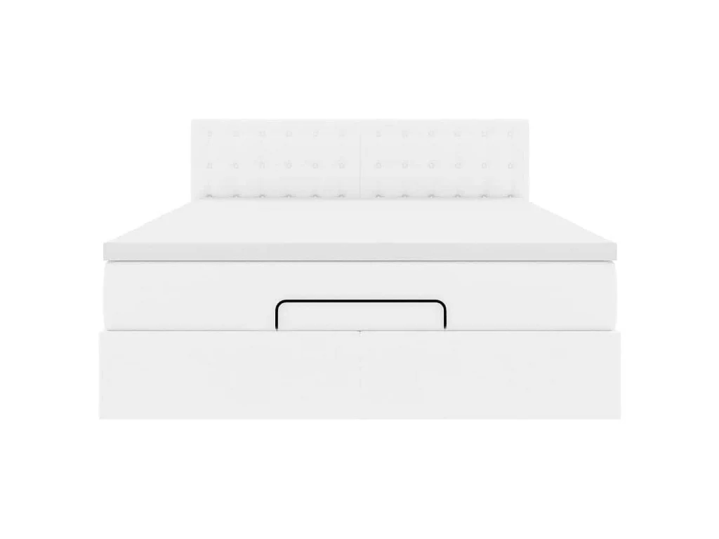 Ottoman bed met matras 140x190cm kunstleer wit