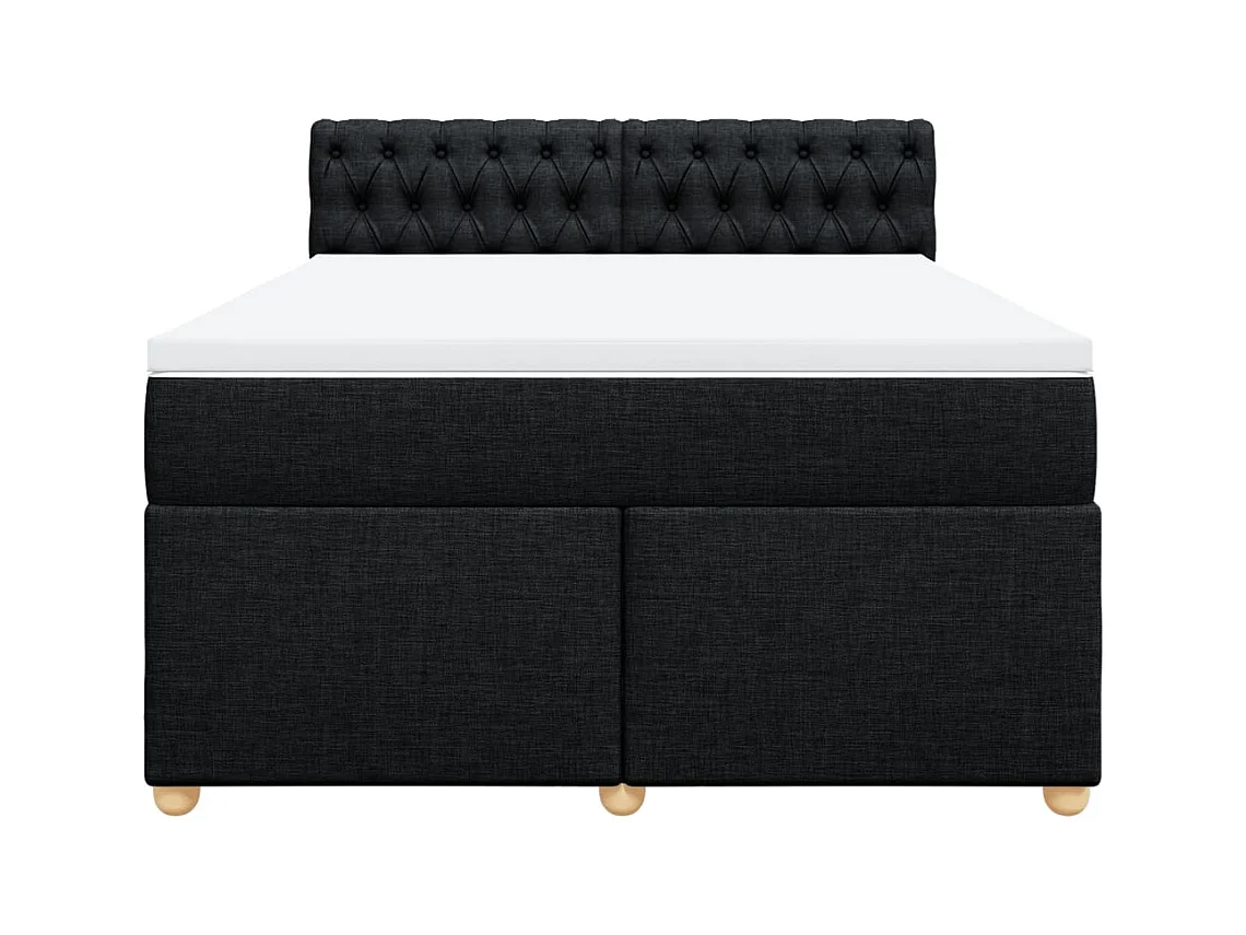 Boxspringbett mit Matratze Schwarz 160x200 cm Stoff