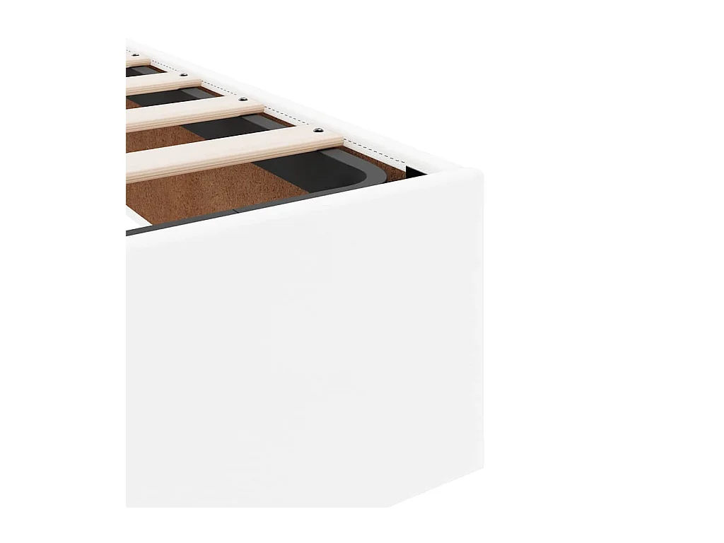 Cadre de lit ottoman avec matelas blanc 100x200 cm similicuir