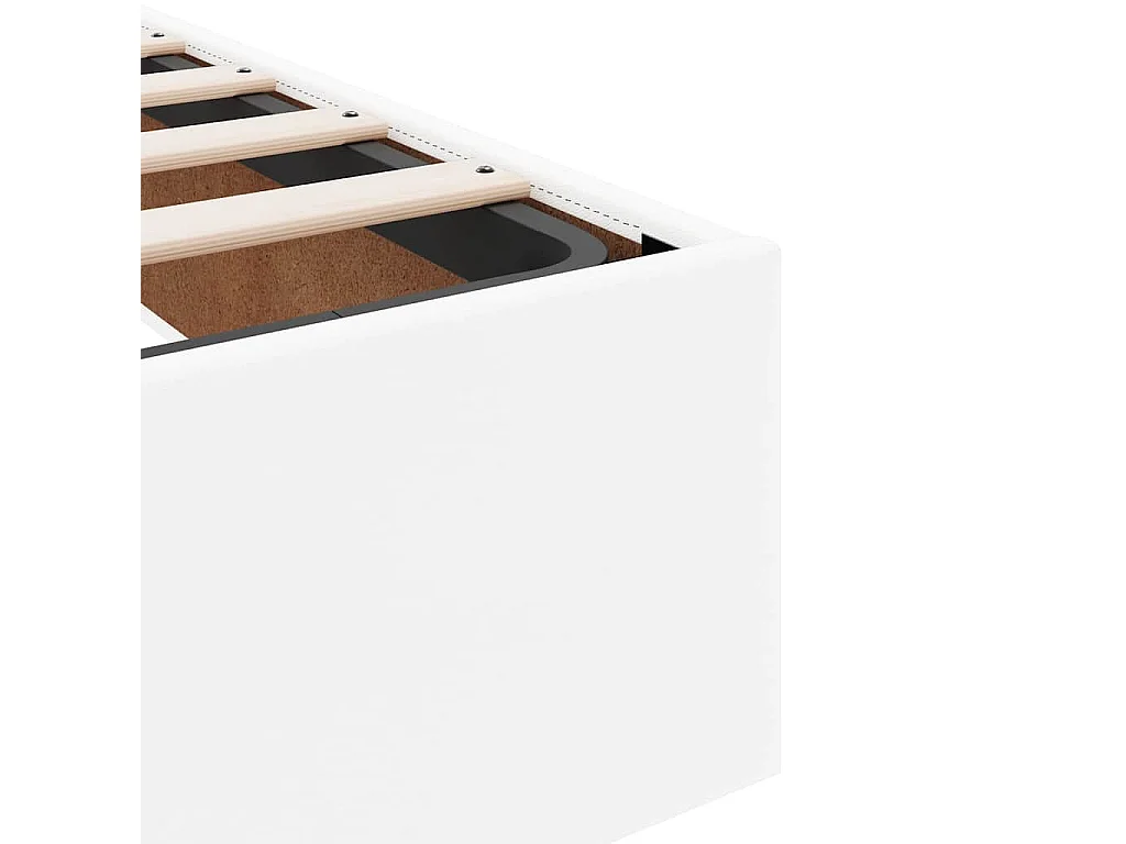 Estructura cama otomana colchón cuero sintético blanco
