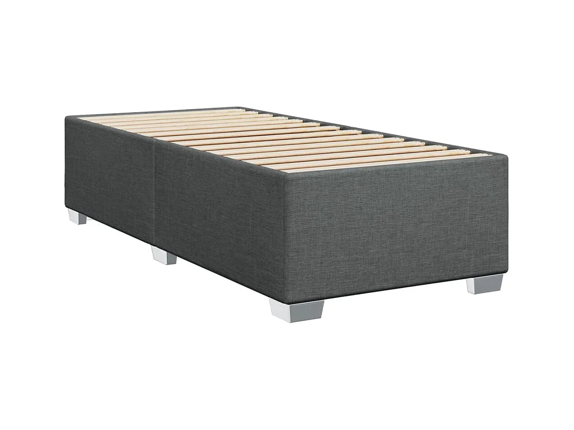 Cama box spring con colchón tela gris oscuro 90x190 cm