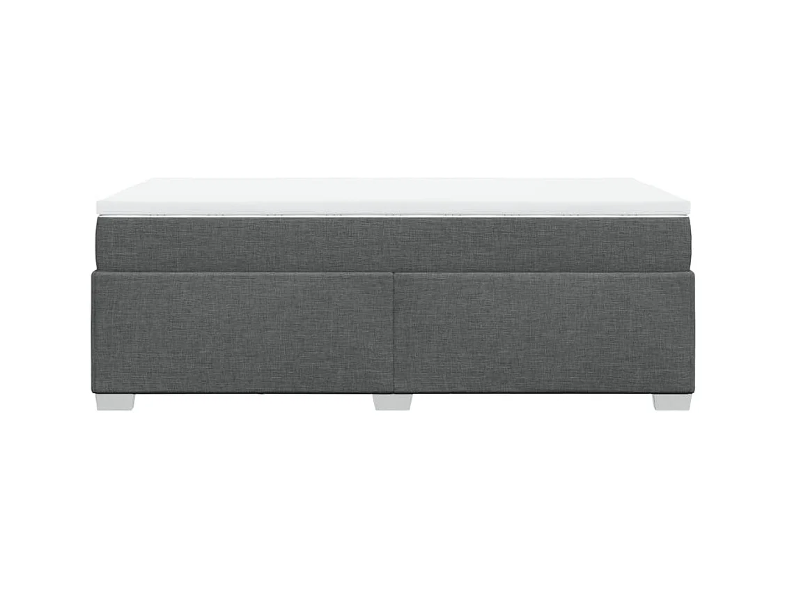 Cama box spring con colchón tela gris oscuro 90x190 cm