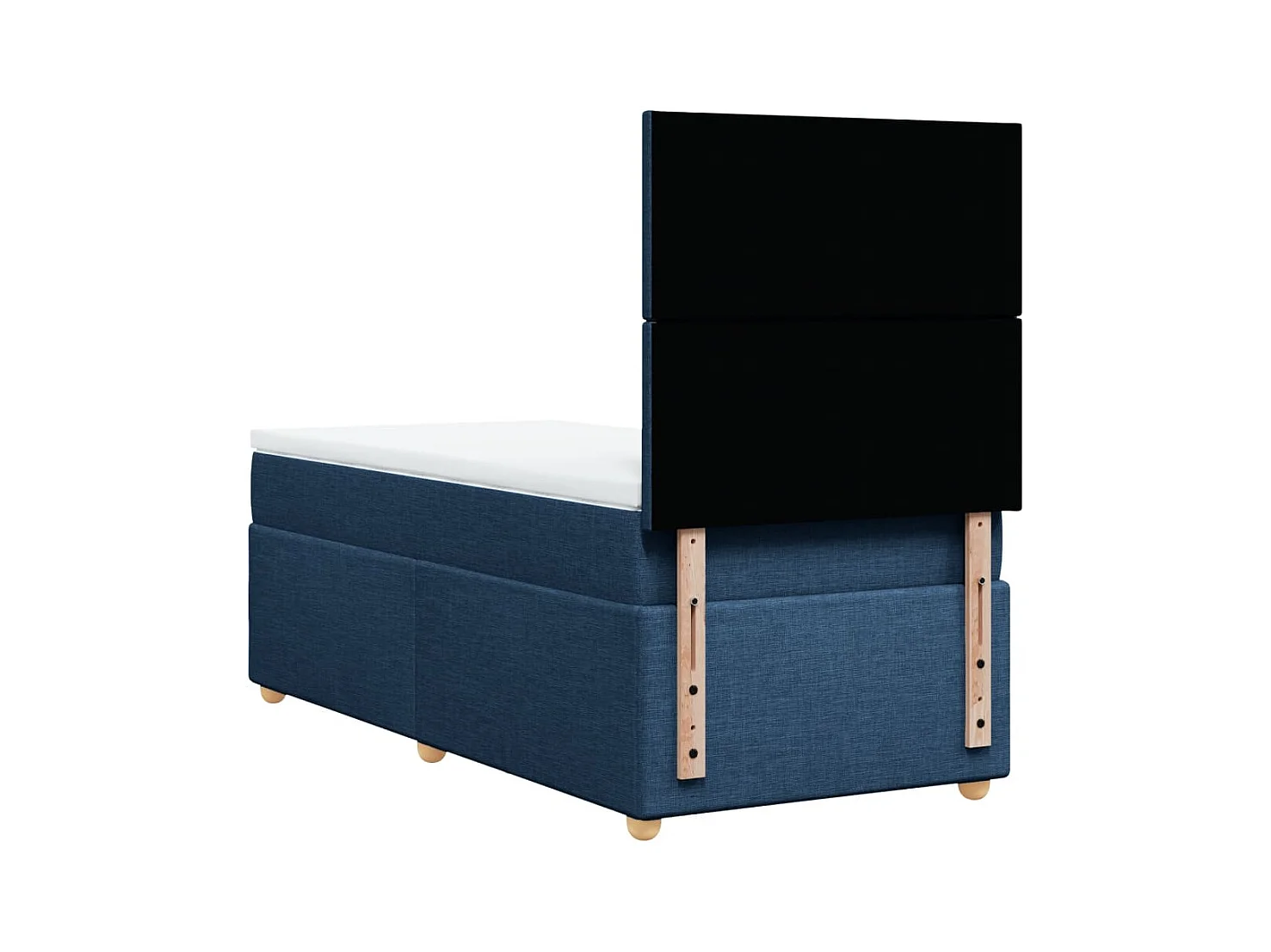 Boxspring met matras stof blauw 100x200 cm