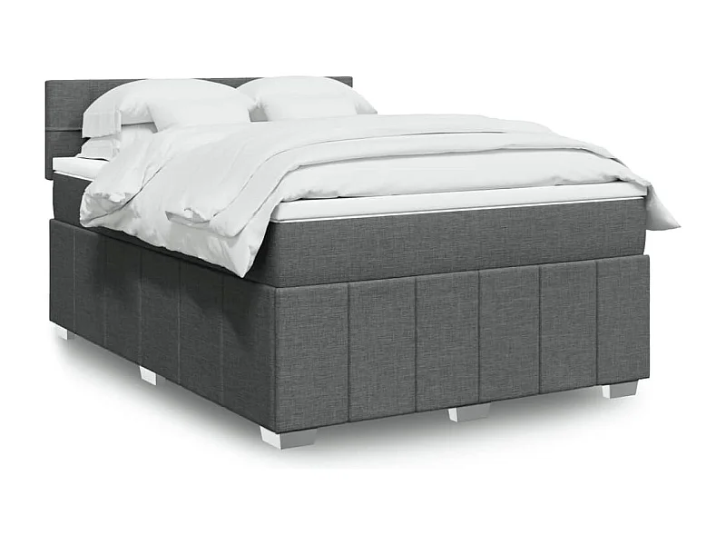 Boxspring met matras stof donkergrijs 160x200 cm