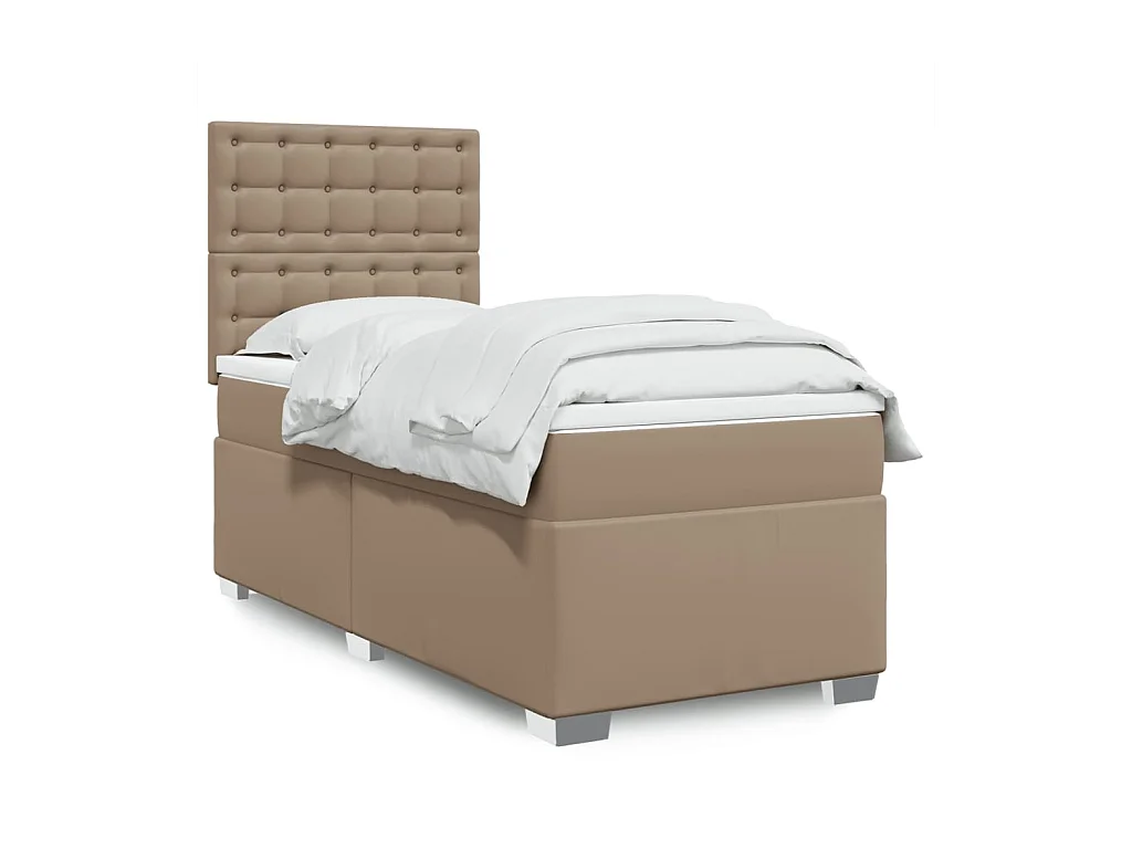 Boxspringbett Matratze Cappuccino-Braun 100x200cm Kunstleder