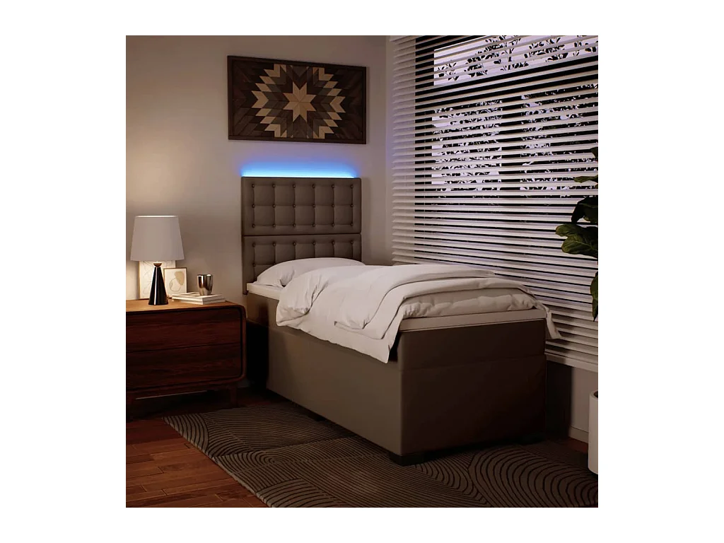 Boxspringbett Matratze Cappuccino-Braun 100x200cm Kunstleder