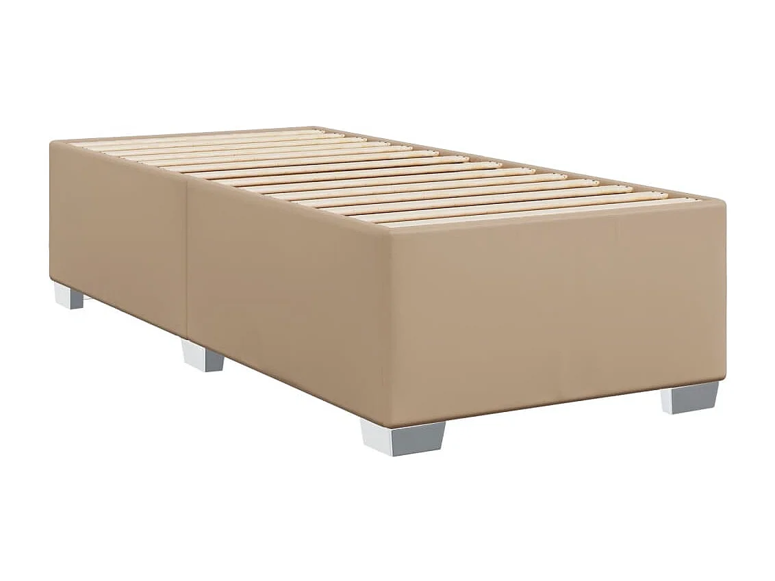 Cama com molas/colchão 100x200 cm couro artificial cappuccino