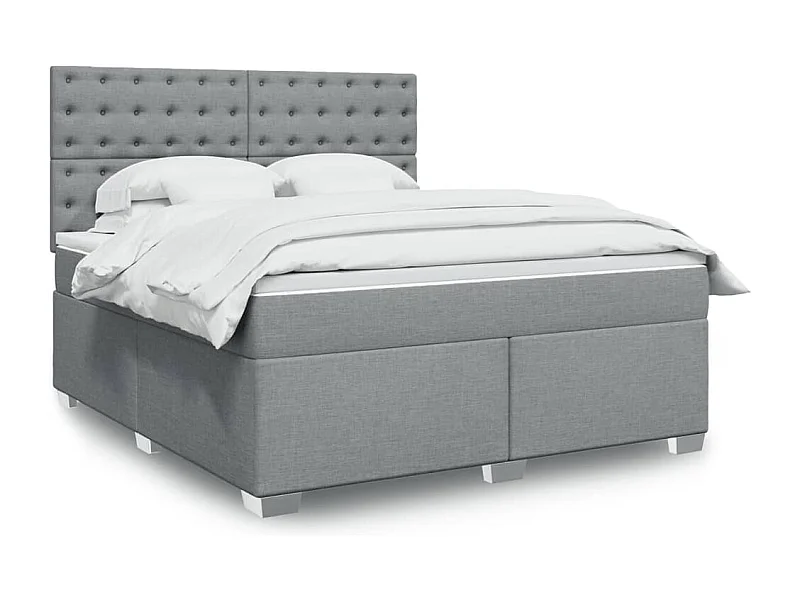 Sommier à lattes de lit avec matelas Gris clair 180x200cm Tissu