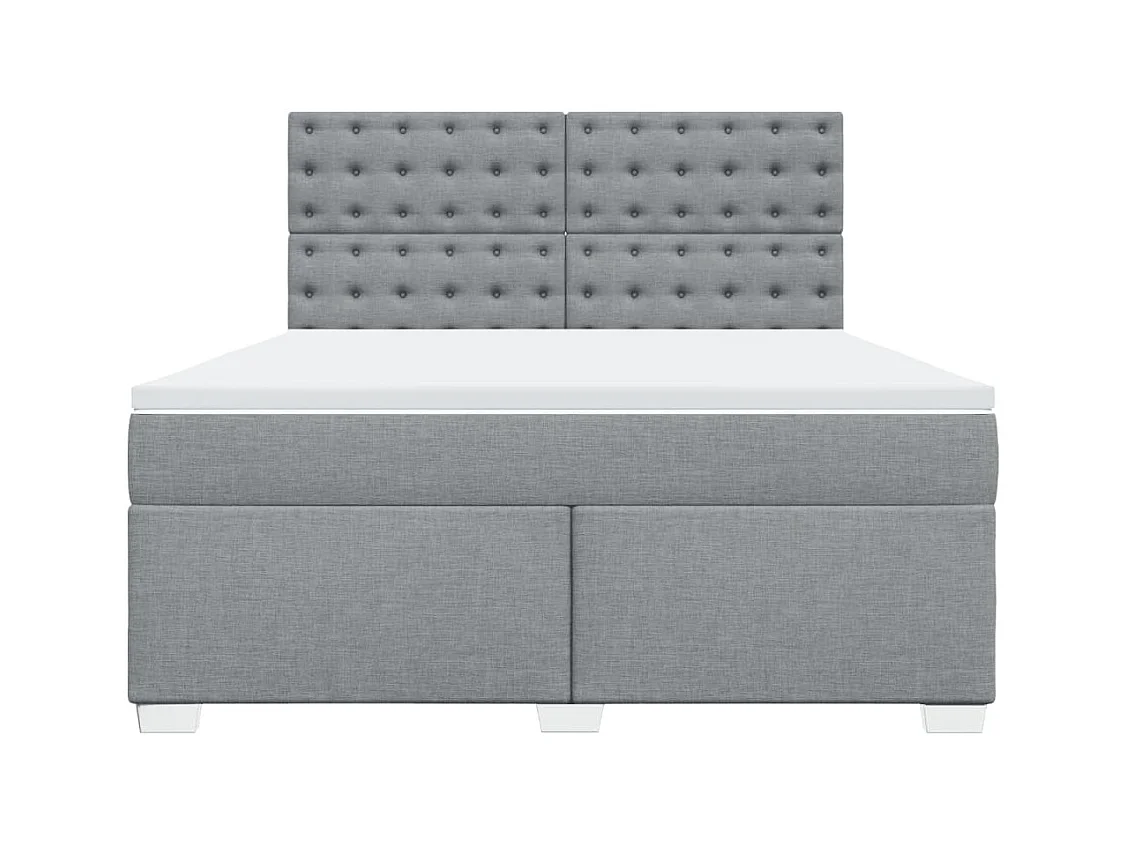 Sommier à lattes de lit avec matelas Gris clair 180x200cm Tissu