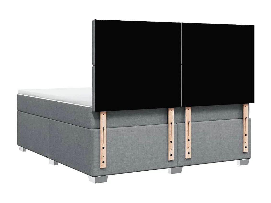 Sommier à lattes de lit avec matelas Gris clair 180x200cm Tissu