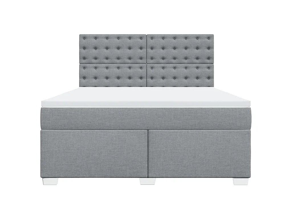 Boxspringbett mit Matratze Hellgrau 180x200 cm Stoff