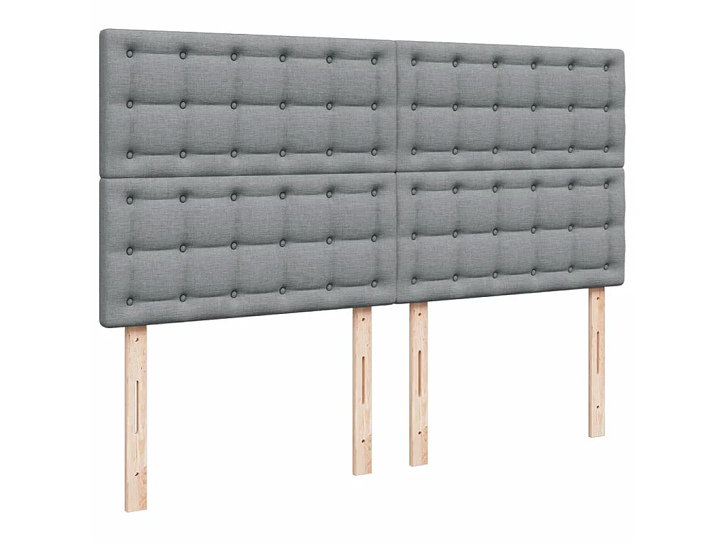 Boxspringbett mit Matratze Hellgrau 180x200 cm Stoff