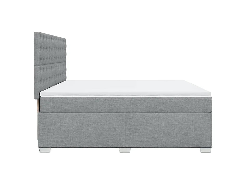 Boxspringbett mit Matratze Hellgrau 180x200 cm Stoff