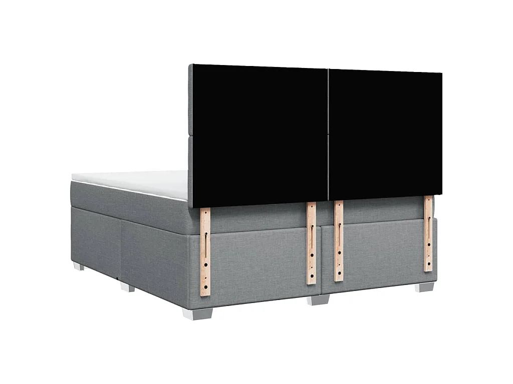 Boxspringbett mit Matratze Hellgrau 180x200 cm Stoff