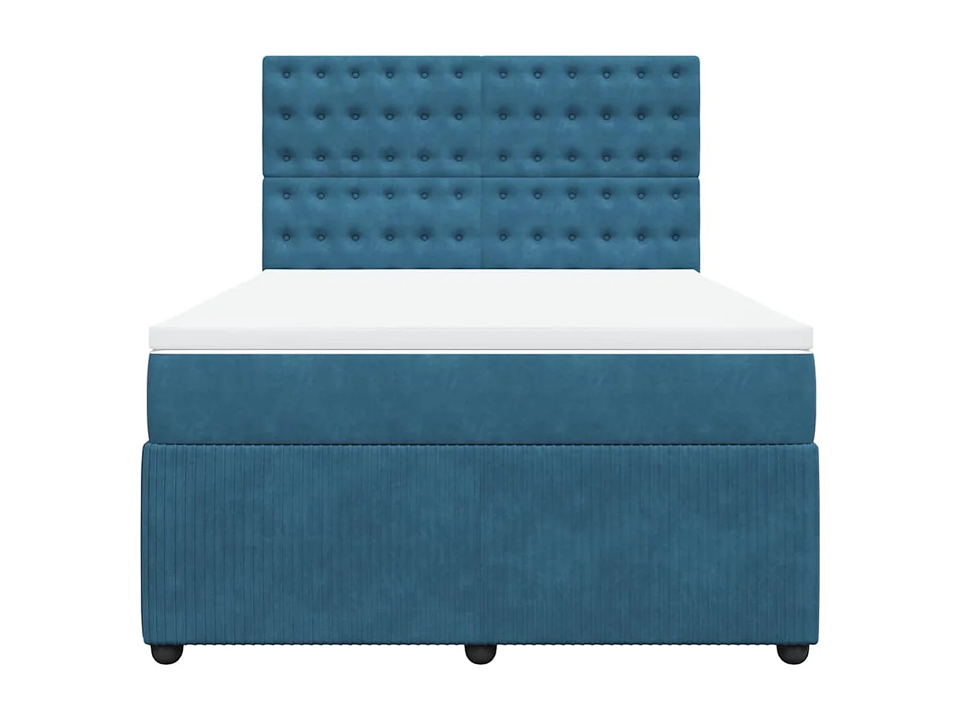 Boxspringbett mit Matratze Blau 140x190 cm Samt