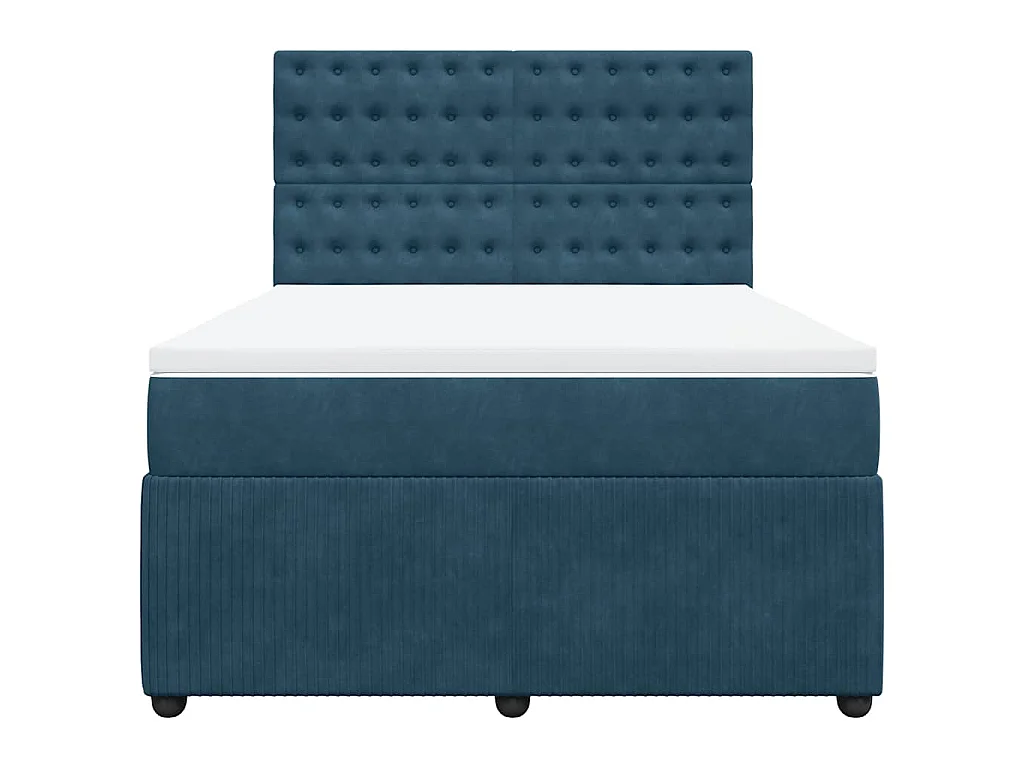 Boxspring met matras fluweel blauw 140x190 cm