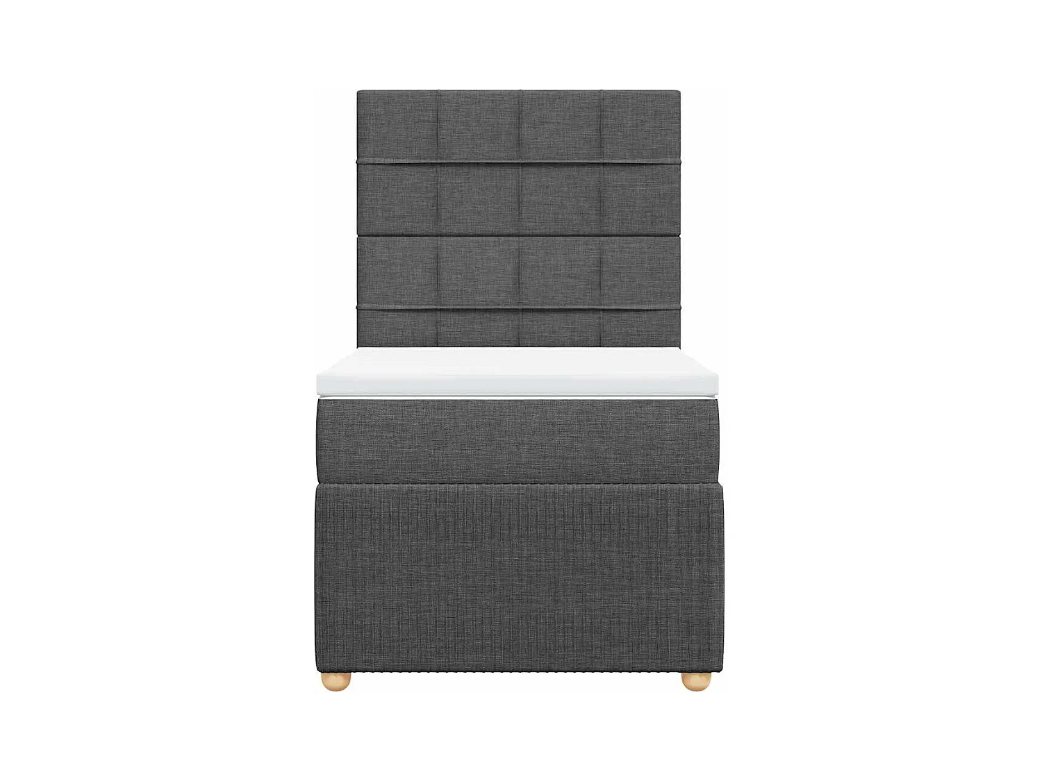 Giroletto a Molle con Materasso Grigio Scuro 90x200 cm Tessuto