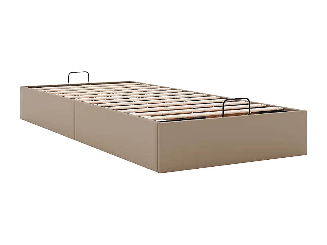 Cadre de lit ottoman sans matelas cappuccino 100x200 cm