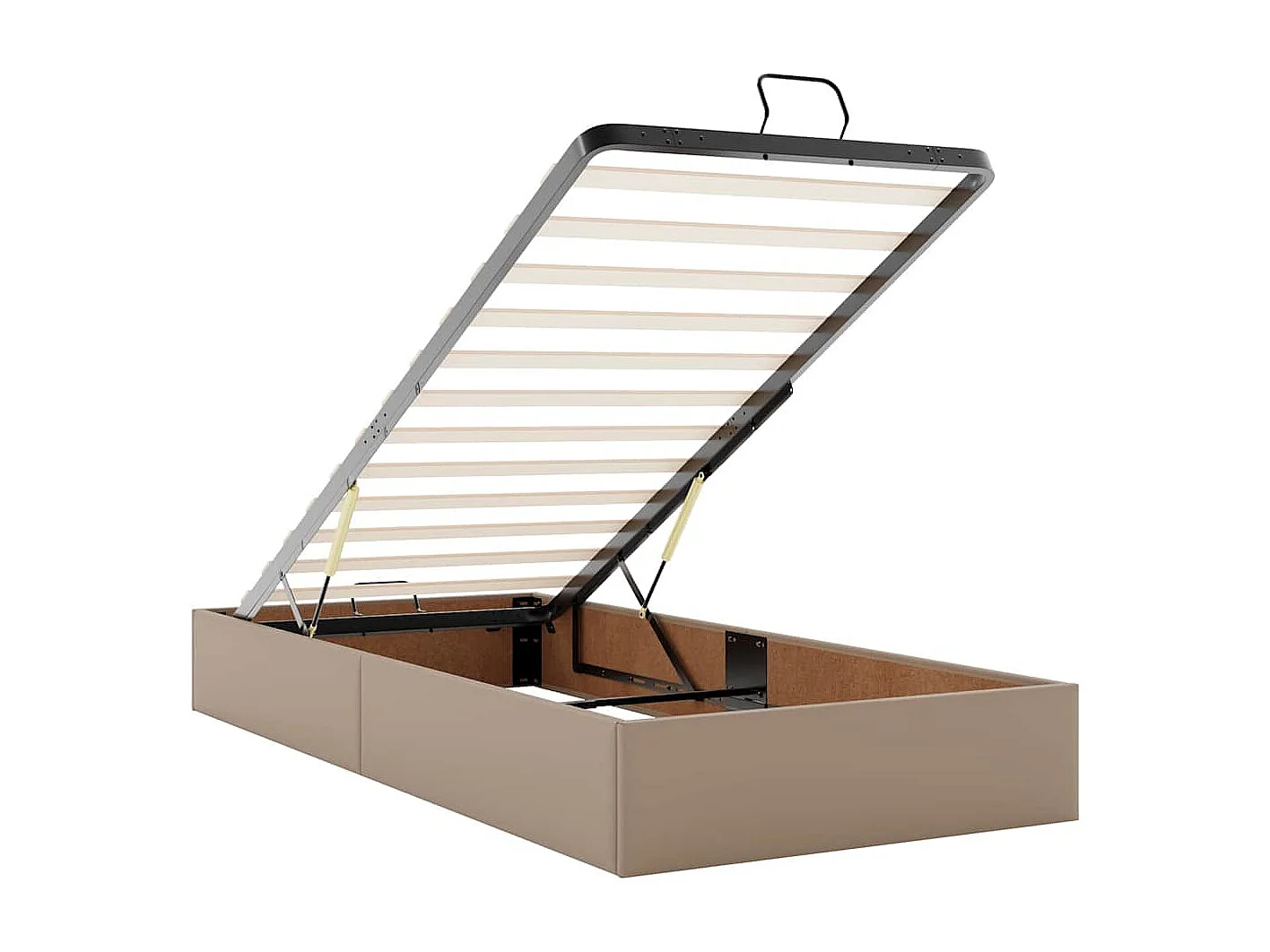 Cadre de lit ottoman sans matelas cappuccino 100x200 cm