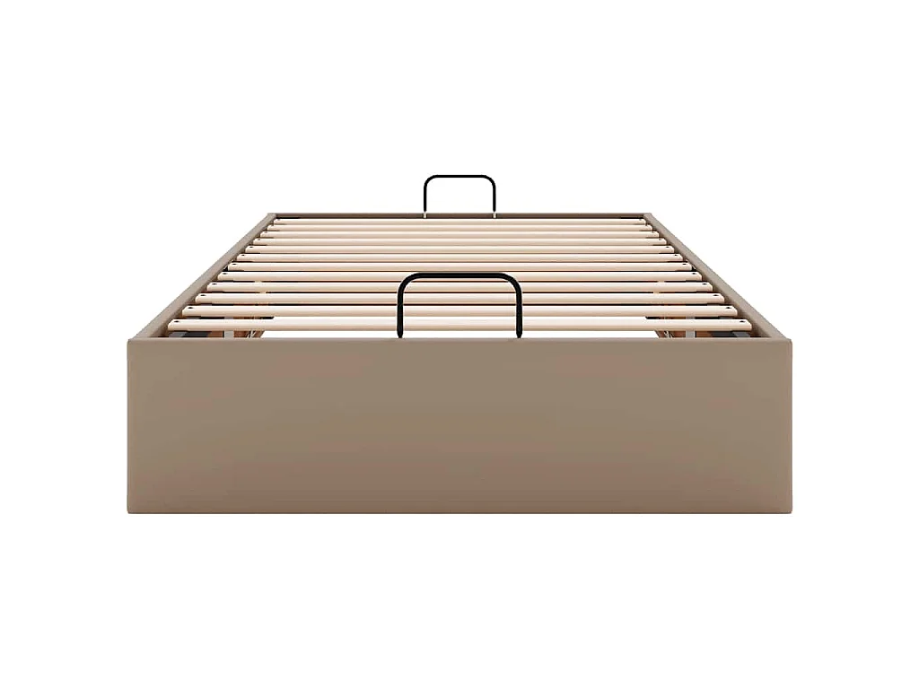 Bedframe zonder matras 100x200 cm kunstleer cappuccinokleurig