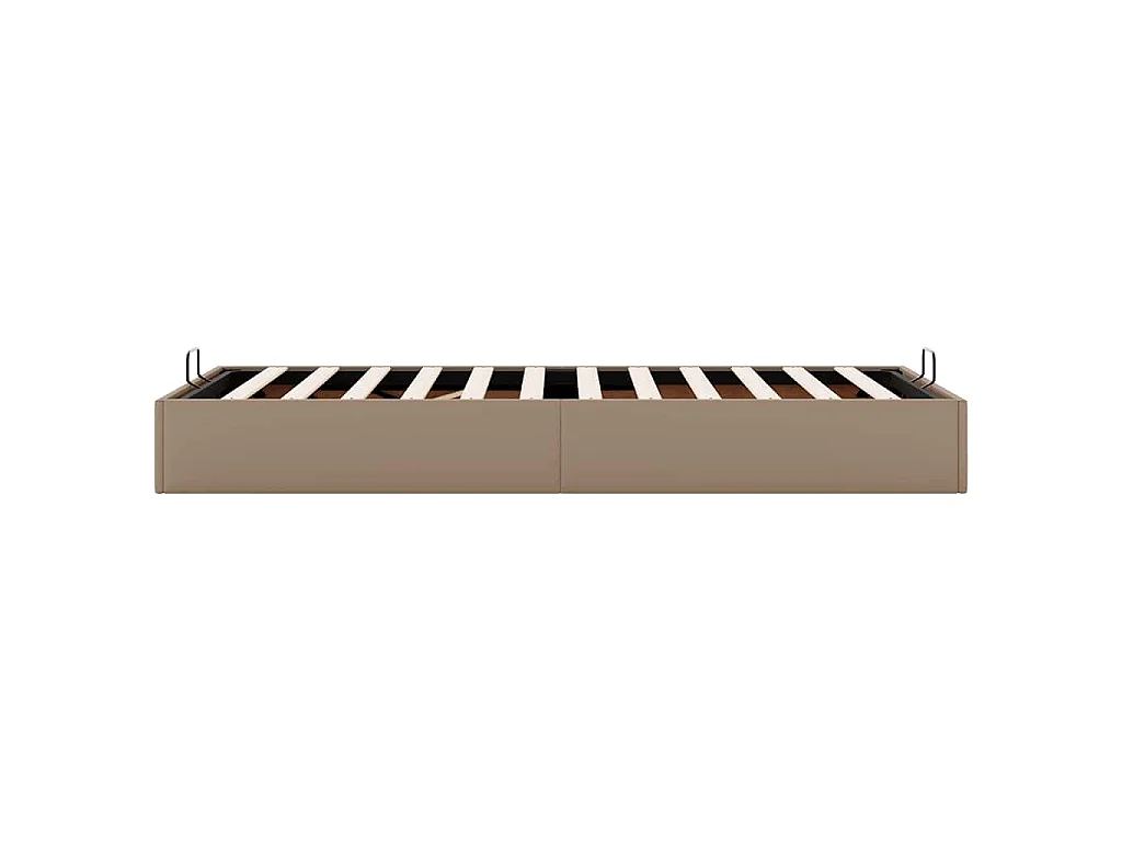 Bedframe zonder matras 100x200 cm kunstleer cappuccinokleurig