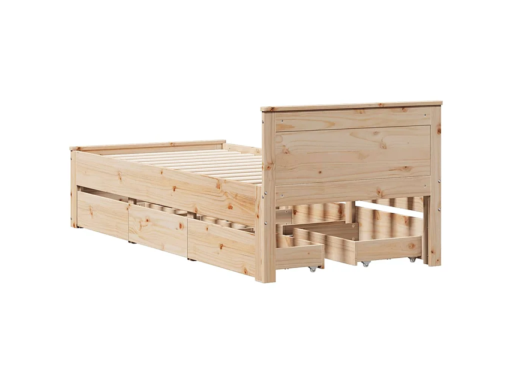 Giroletto senza Materasso con Testiera 90x190 cm Massello Pino