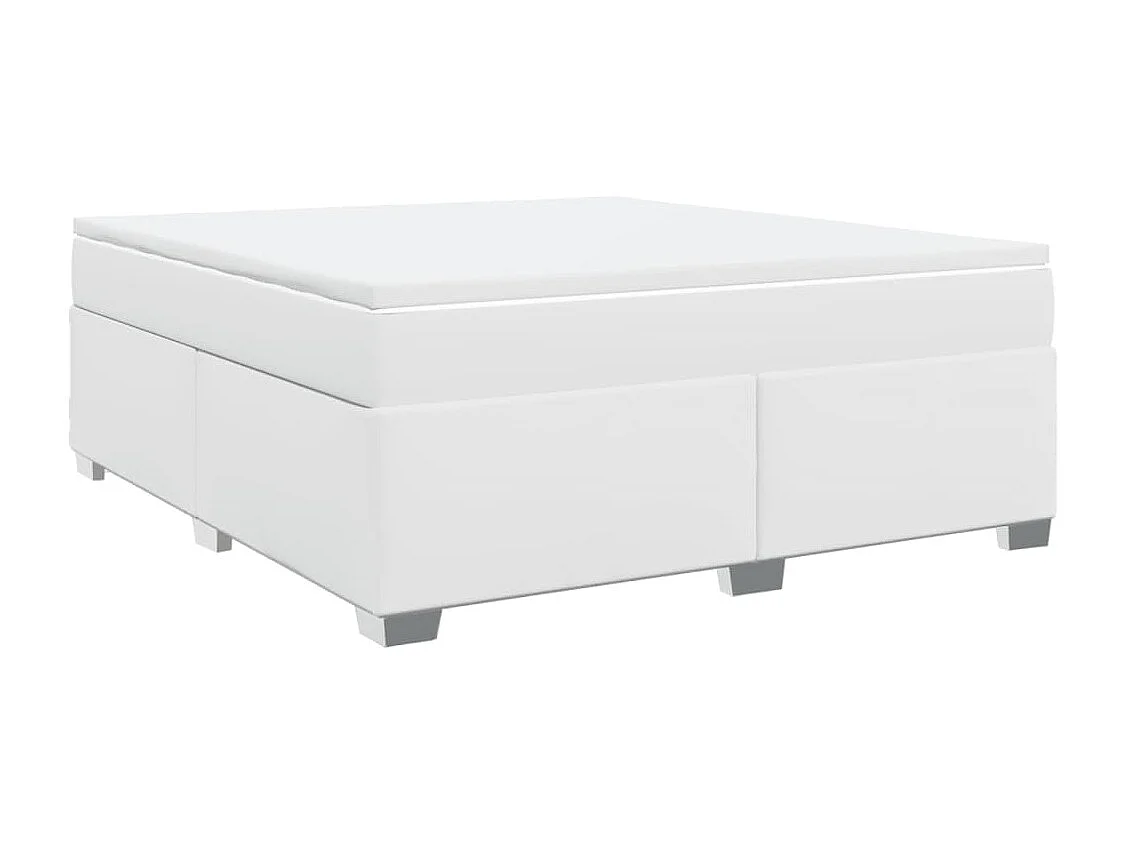 Boxspring met matras kunstleer wit 180x200 cm