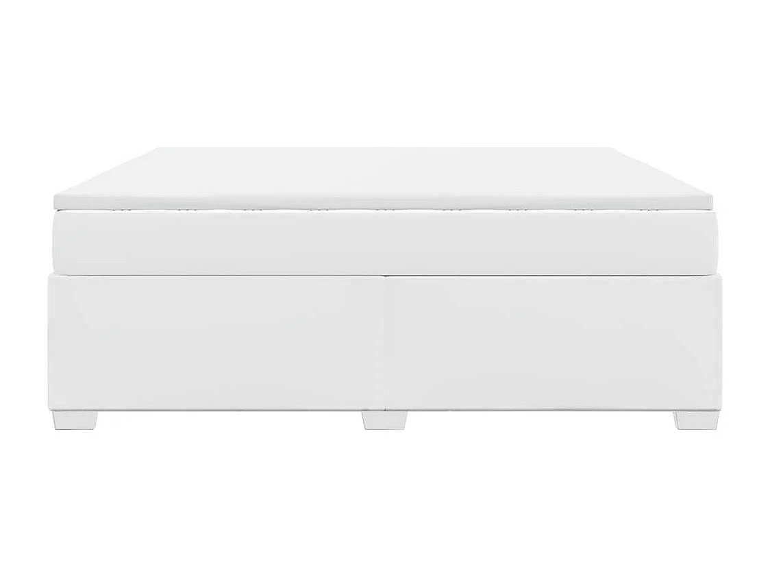 Boxspring met matras kunstleer wit 180x200 cm