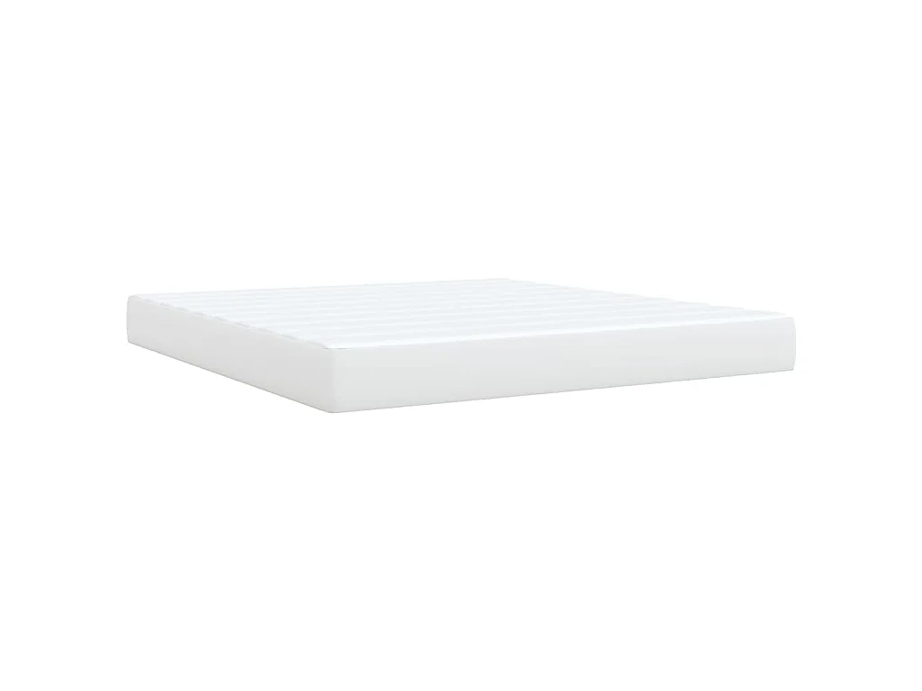 Sommier à lattes de lit avec matelas Blanc 180x200cm Similicuir
