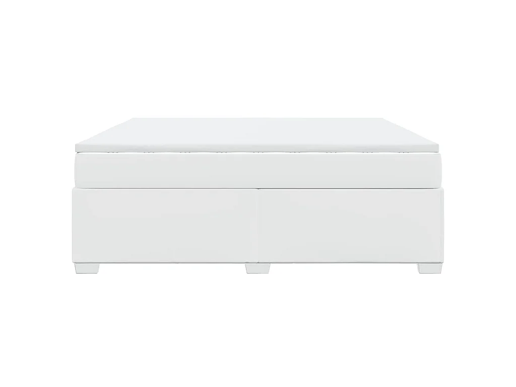 Sommier à lattes de lit avec matelas Blanc 180x200cm Similicuir