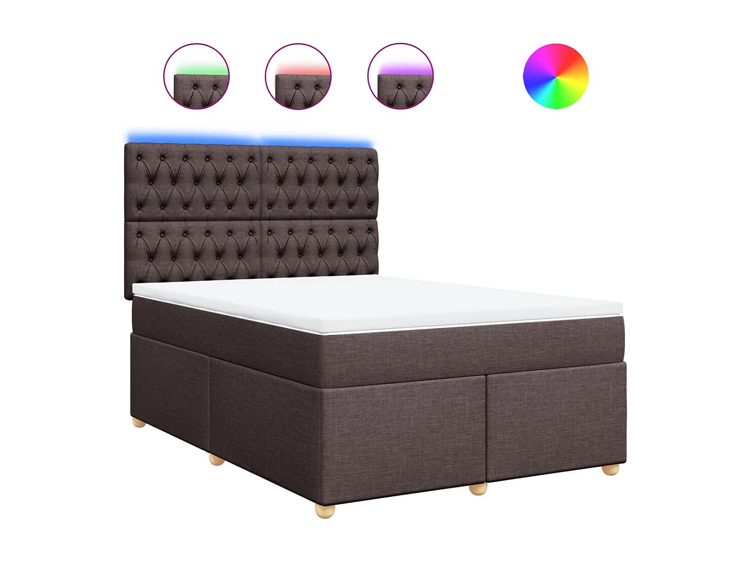 Boxspring met matras stof donkerbruin 160x200 cm