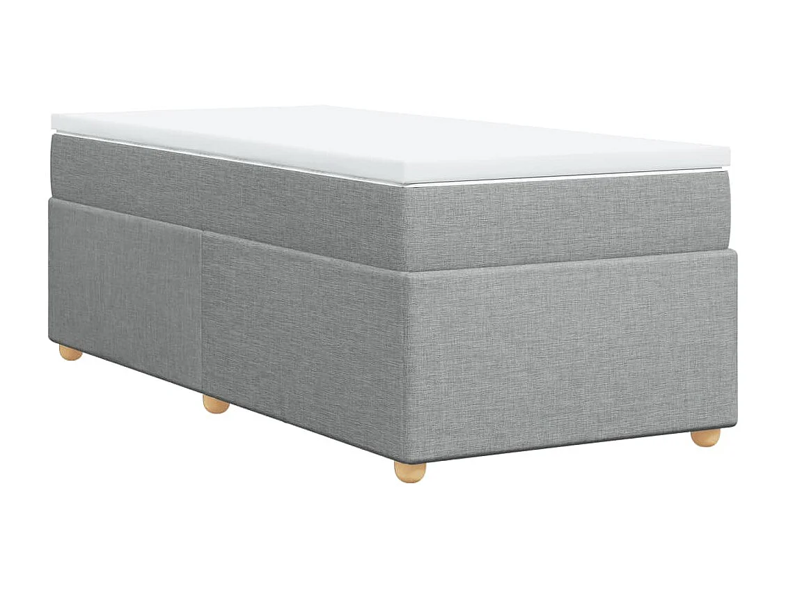 Sommier à lattes de lit et matelas Gris clair 90x190 cm Tissu