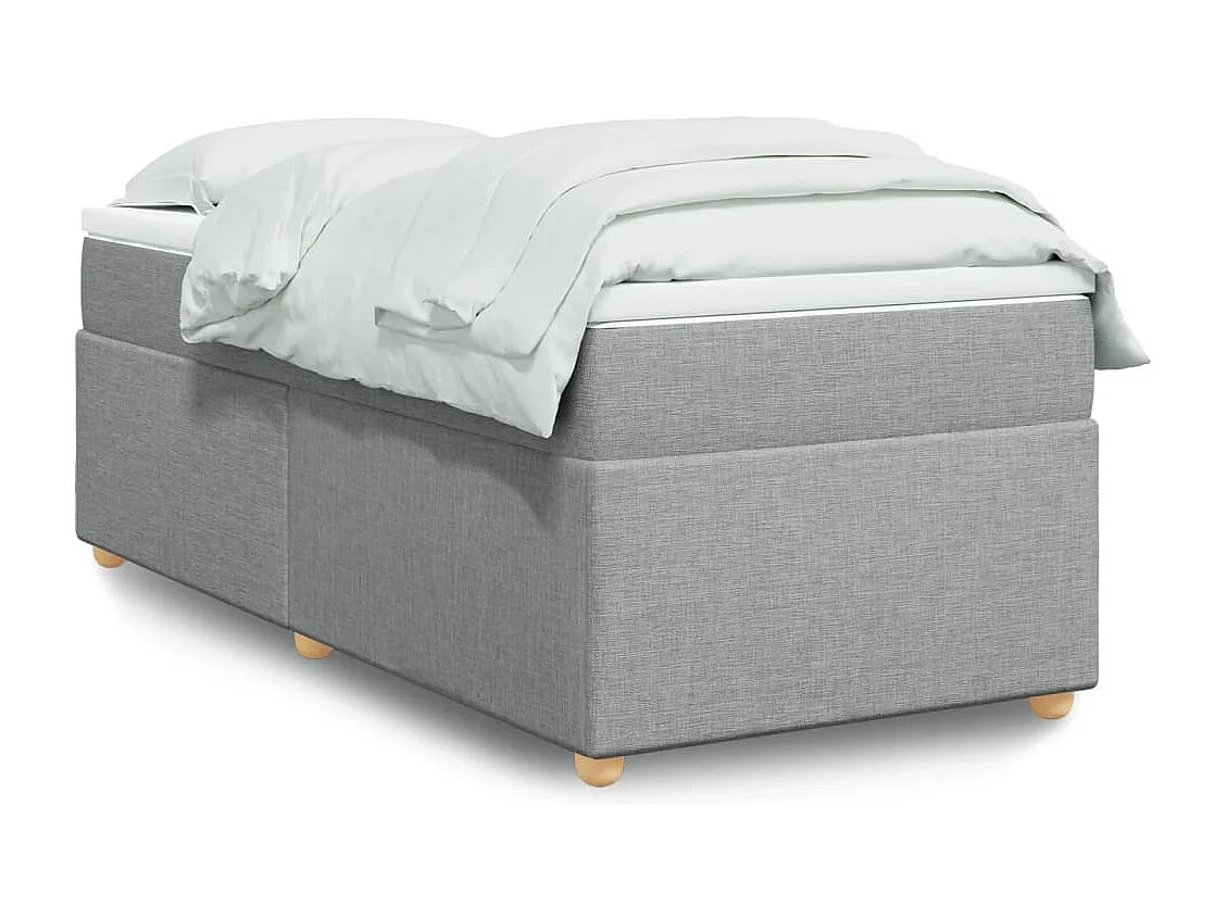Sommier à lattes de lit et matelas Gris clair 90x190 cm Tissu