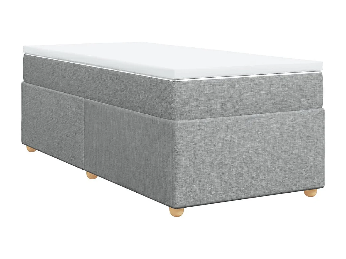 Sommier à lattes de lit et matelas Gris clair 90x190 cm Tissu