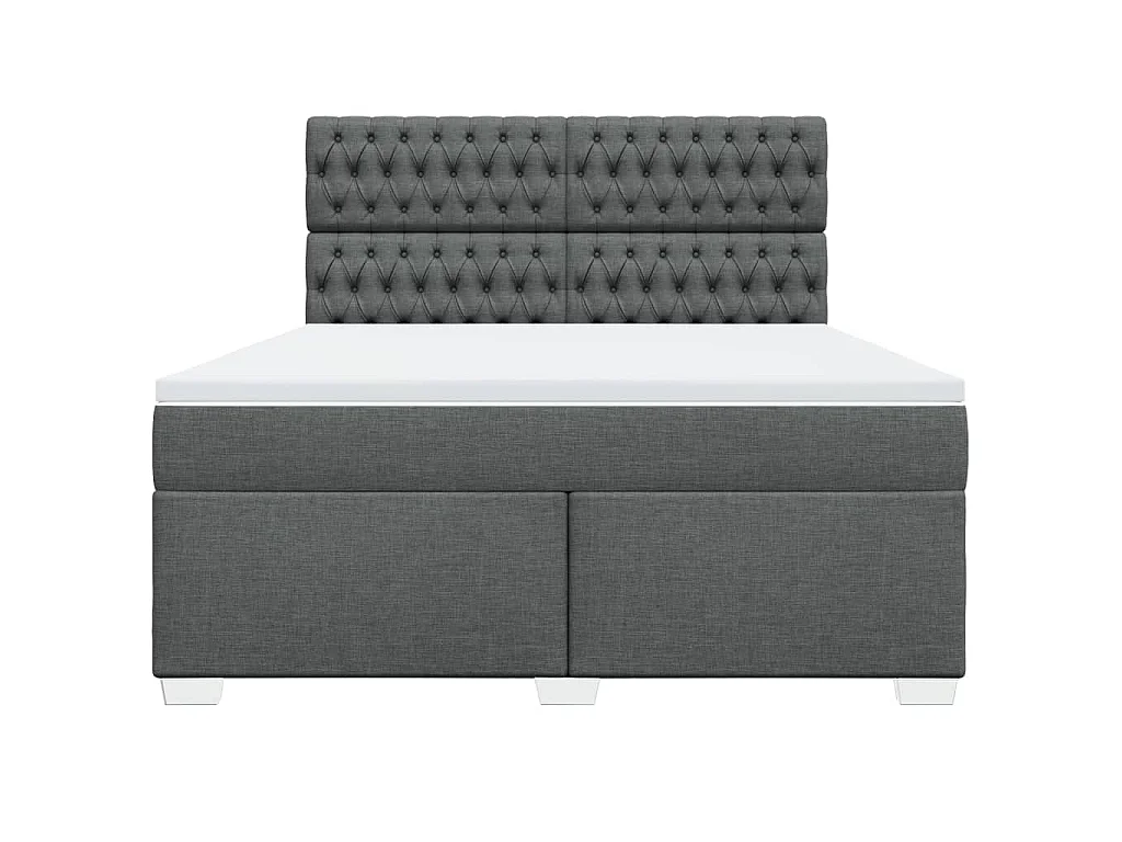Sommier à lattes de lit avec matelas Gris foncé 180x200cm Tissu