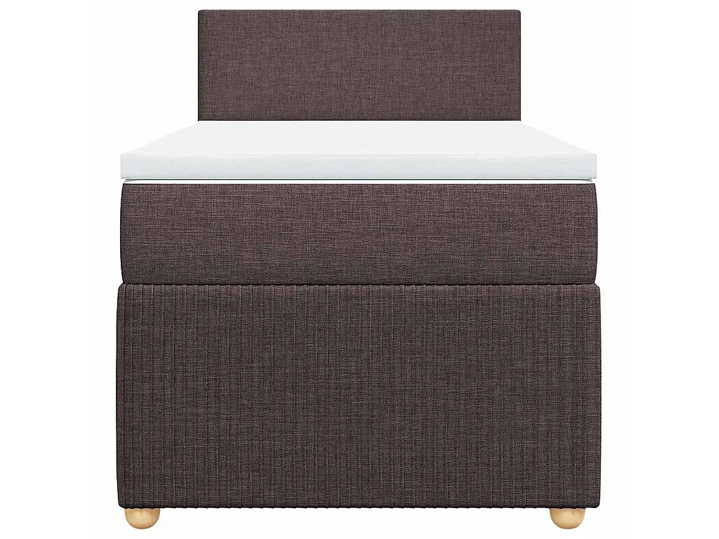 Cama com molas/colchão 90x190 cm tecido castanho-escuro