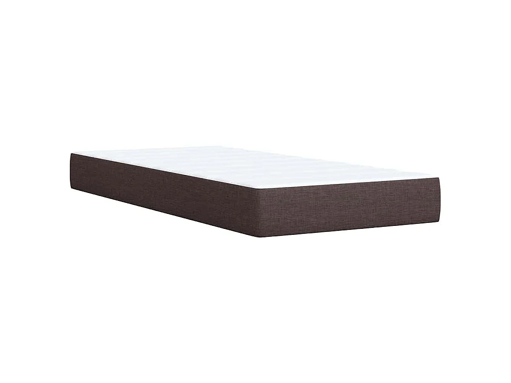 Cama com molas/colchão 90x190 cm tecido castanho-escuro