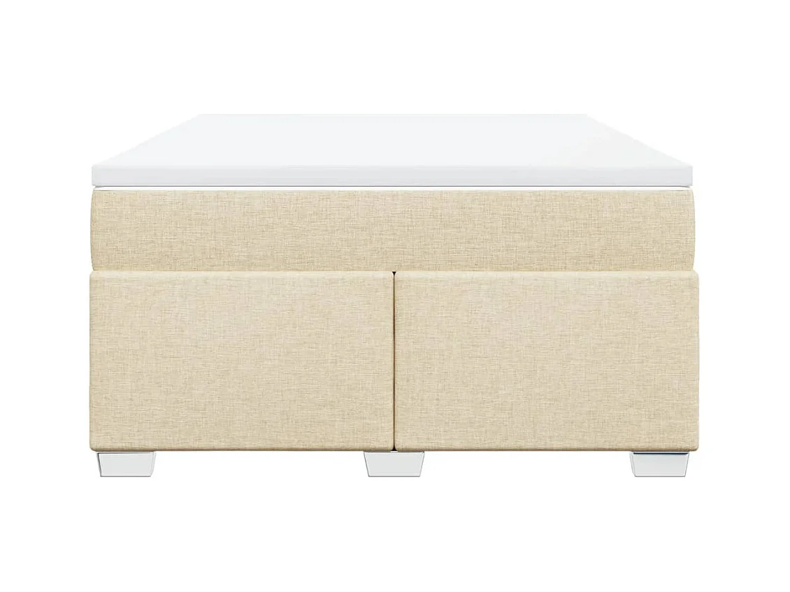 Sommier à lattes de lit avec matelas Crème 140x200 cm Tissu
