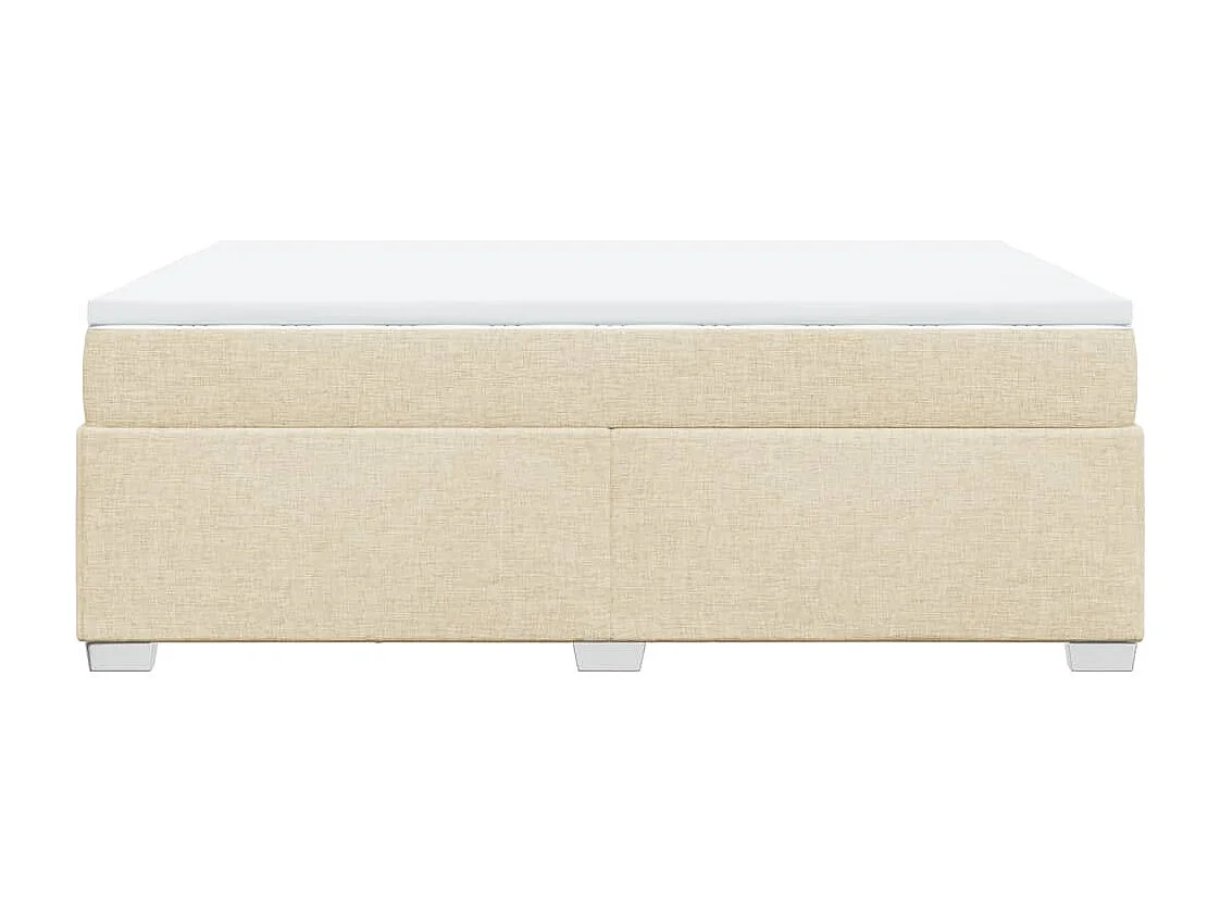 Sommier à lattes de lit avec matelas Crème 140x200 cm Tissu