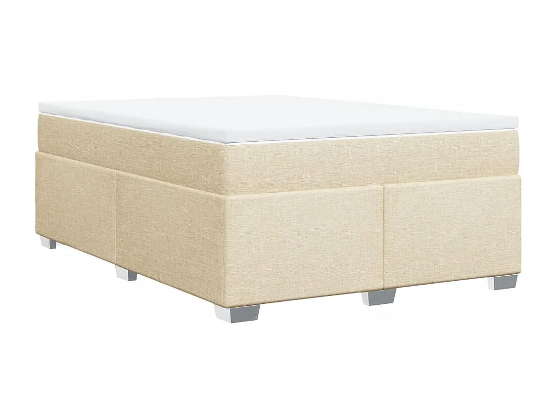 Sommier à lattes de lit avec matelas Crème 140x200 cm Tissu