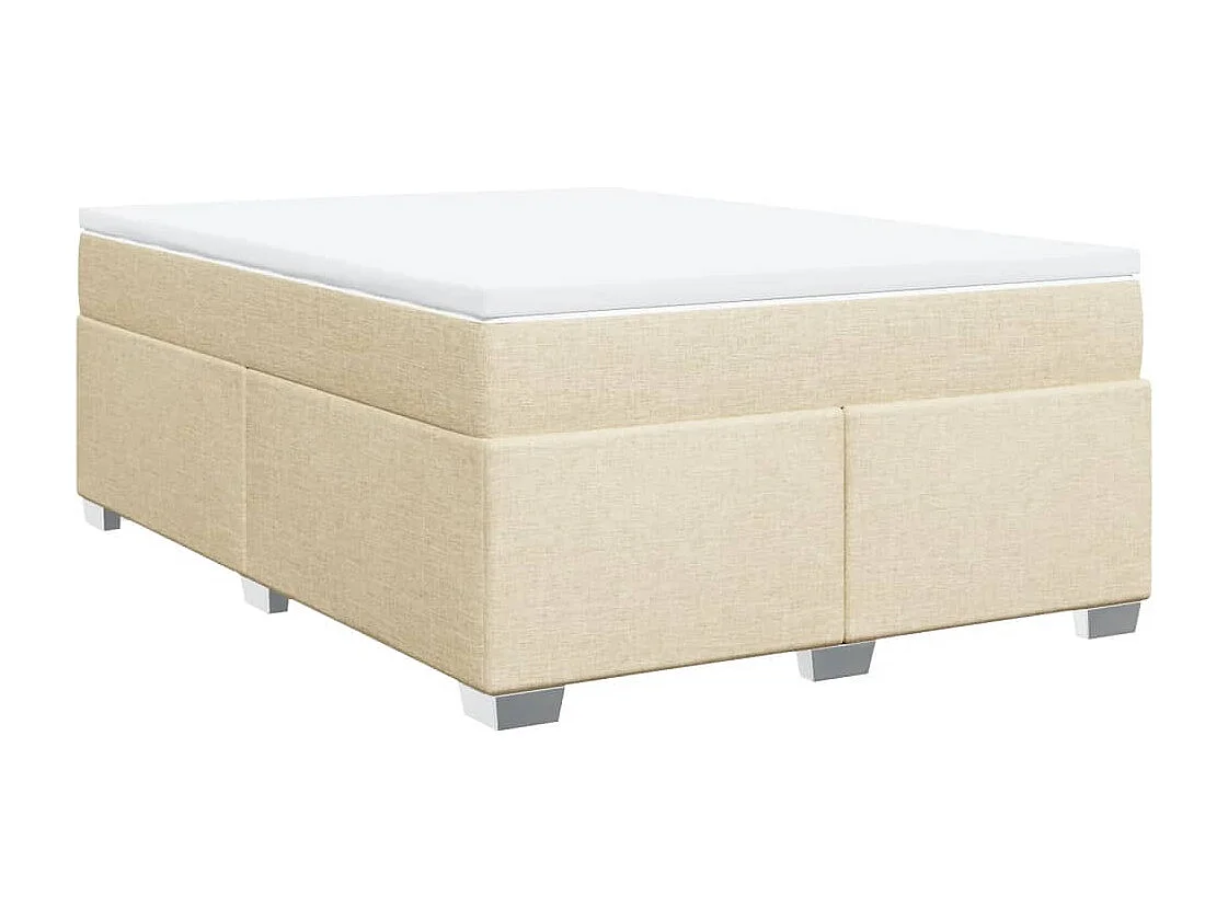 Boxspringbett mit Matratze Creme 140x200 cm Stoff