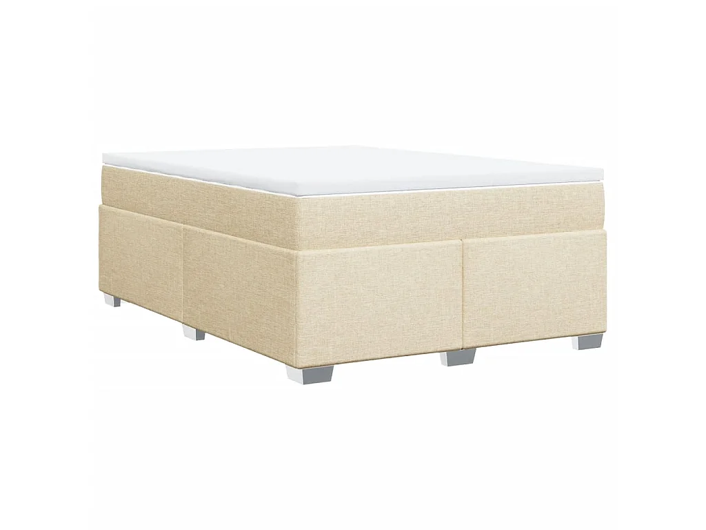 Giroletto a Molle con Materasso Crema 140x200 cm in Tessuto